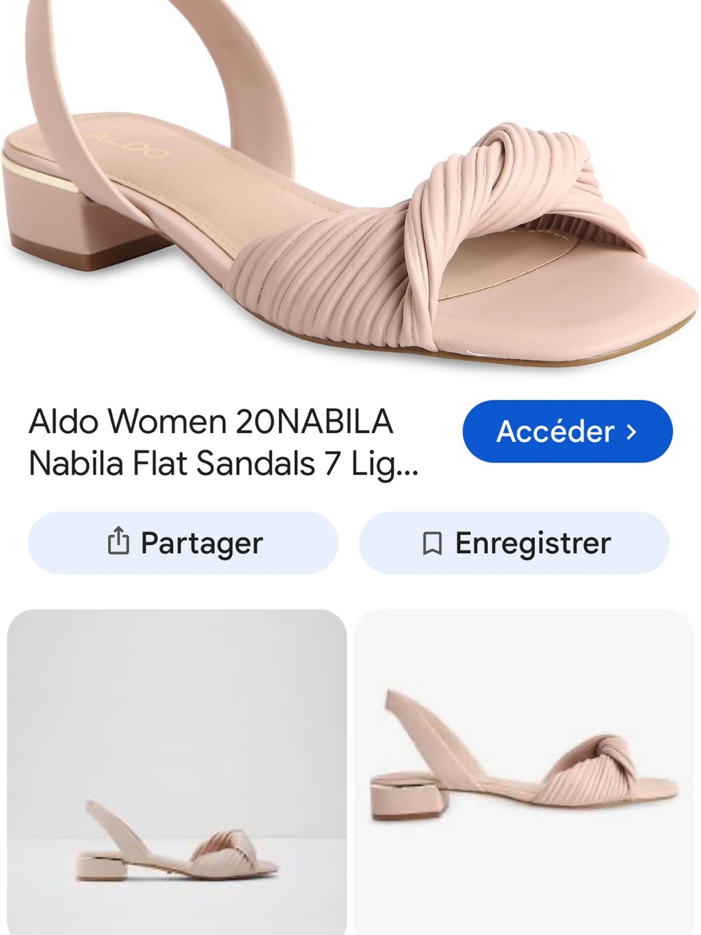 Aldo Nabila Knotted Slingback Sandals — Blush Pink